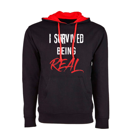 I Survived Being Real Hoodie (Red/Black)