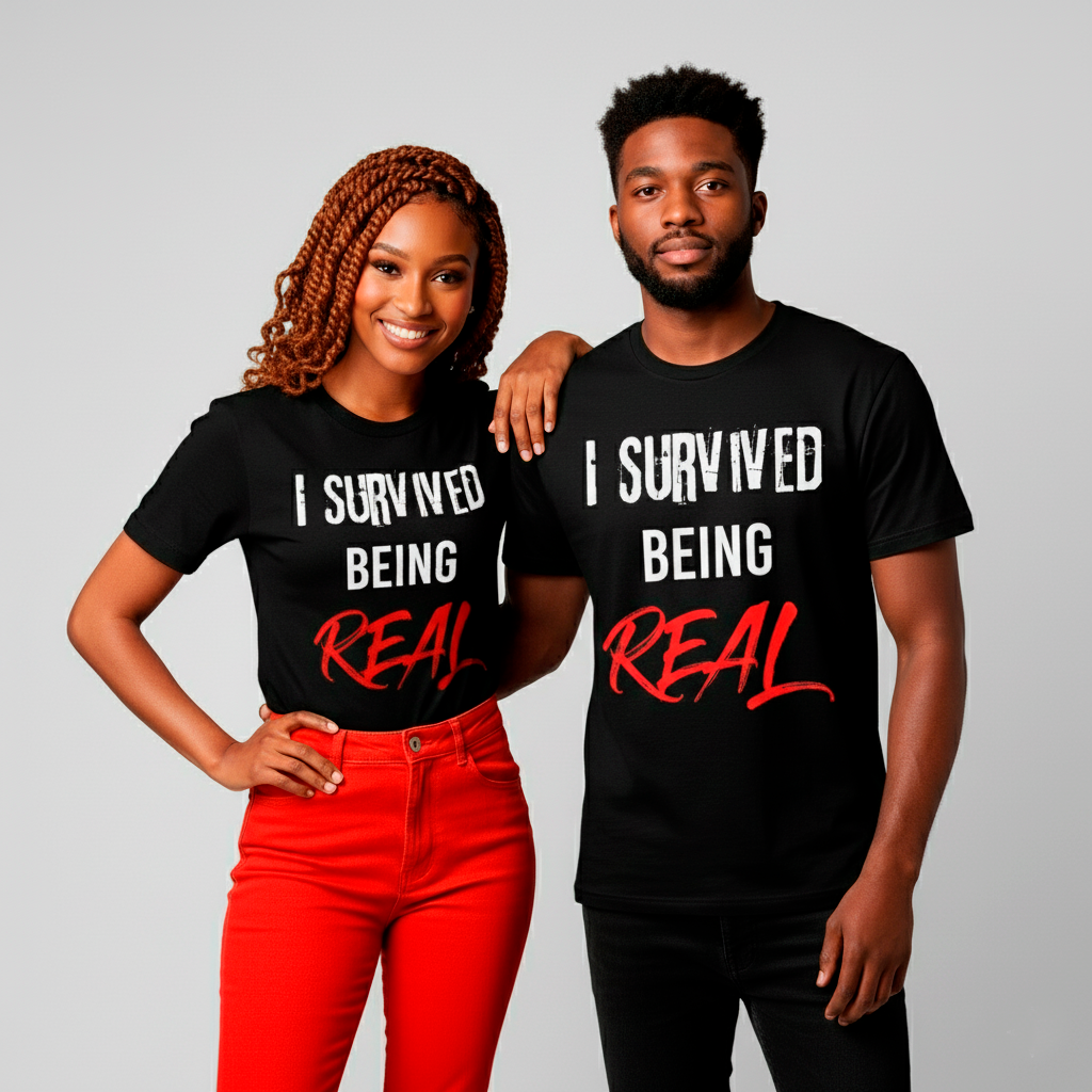 I Survived Being Real Classic Tee - Black