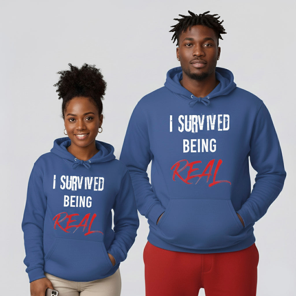 I Survived Being Real Hoodie - Royal