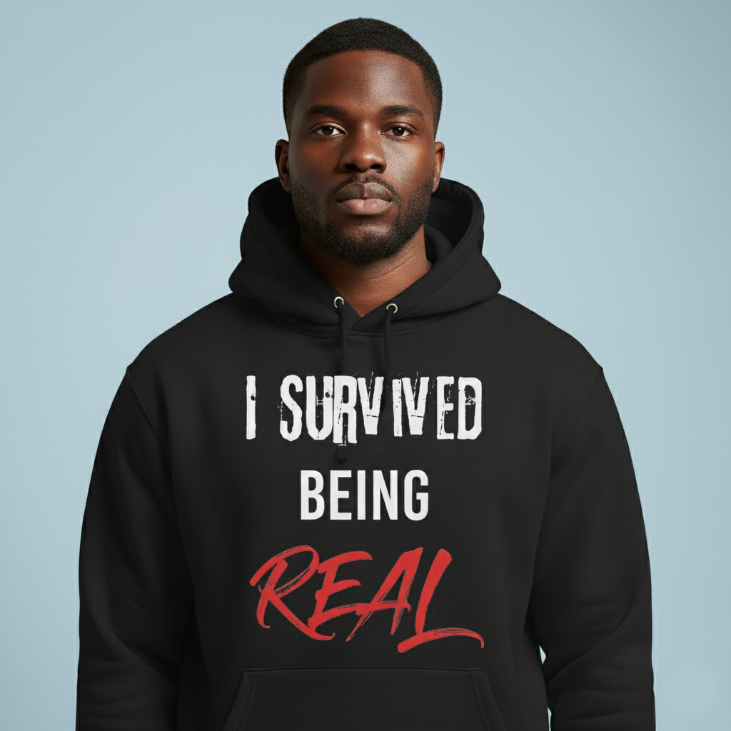 I Survived Being Real Classic Hoodie - Black