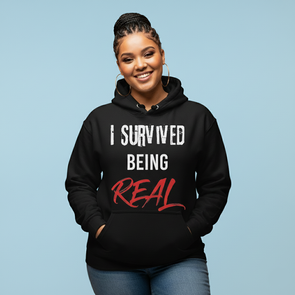I Survived Being Real Classic Hoodie - Black