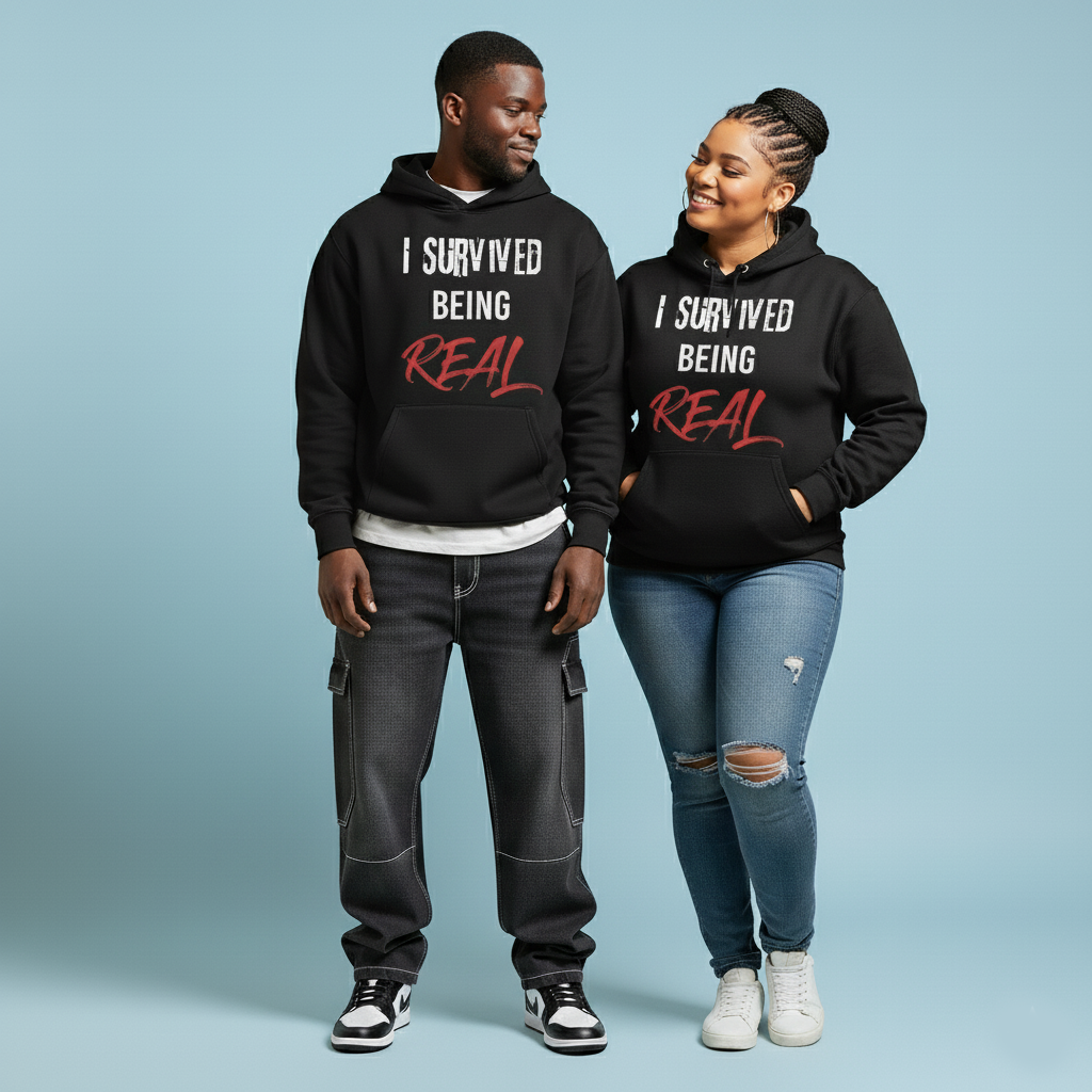 I Survived Being Real Classic Hoodie - Black