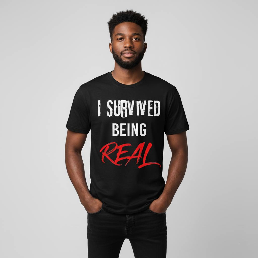 I Survived Being Real Classic Tee - Black